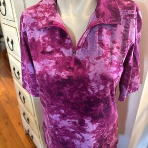 Land’s End Tie-Dye Zip Polo Shirt